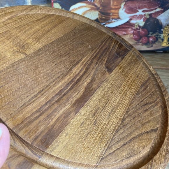 Vintage WMF Holzteller Mit Besteck Snack Set Small Wood charcuterie Board - Picture 7 of 13